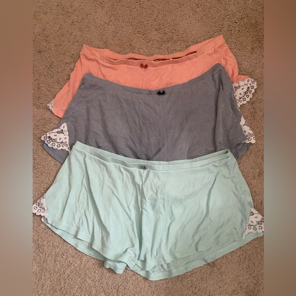 Victoria’s Secret Set of Three Lace Trim Sleep Shorts Medium